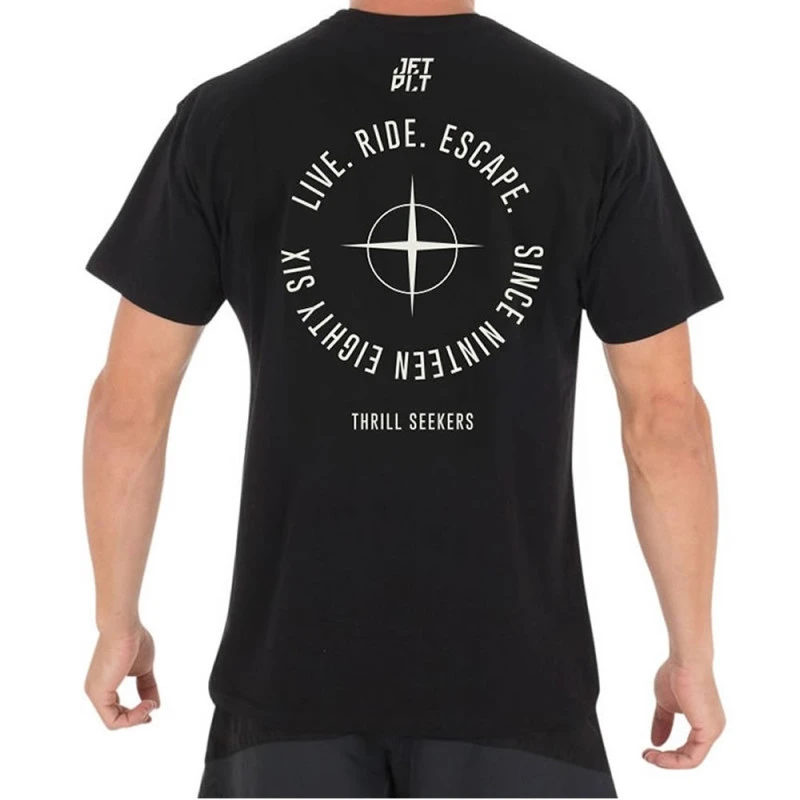 Tee-shirt Jetpilot Seekers Manches Courtes Noir 2 Tee-shirt Jetpilot Seekers Manches Courtes Noir – Image 2
